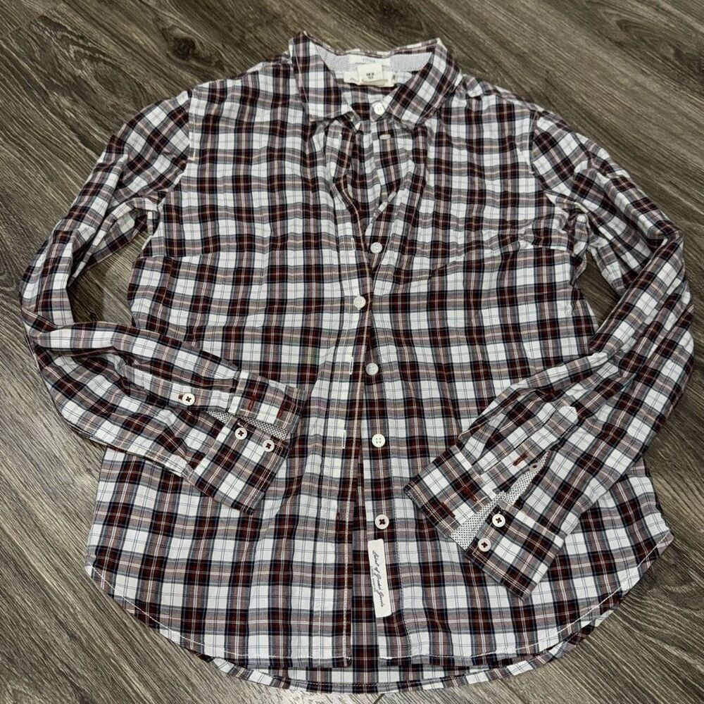 🏈 H&M brown plaid Button Down